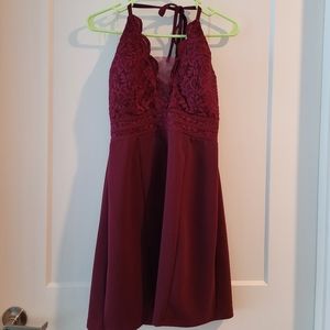 Burgundy cocktail dress